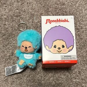 Monchhichi Blue Plush Keychain